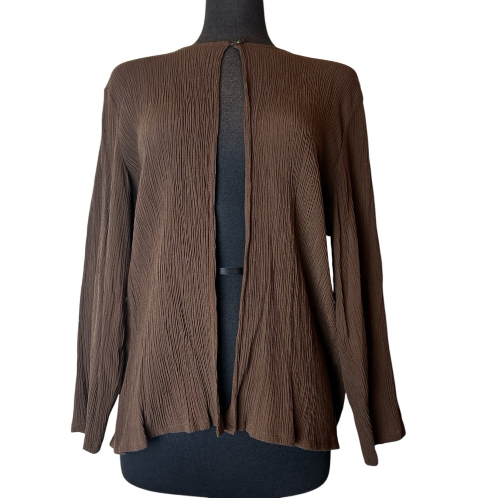 Villager Liz Claiborne Company Women’s Button‑Front Open Espresso Size XL